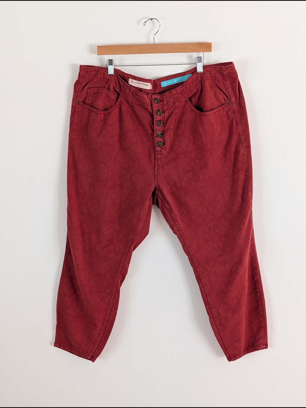 Anthropologie Pilcro Floral Jacquard High Rise Jeans 22W